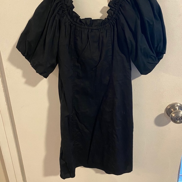 Black Off-the-Shoulder Lace-Up Bust Dress - Picture 3 of 3
